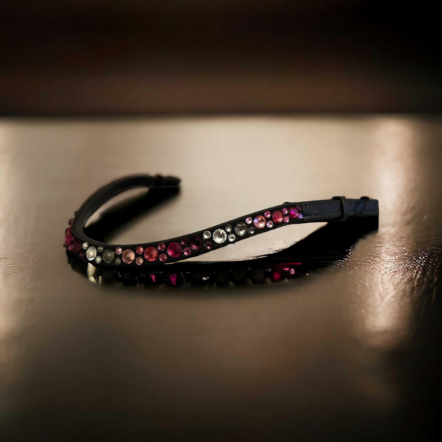 Stirnriemen - Stirnband Trense Pferd Warmblut mit Klettverschluss pink