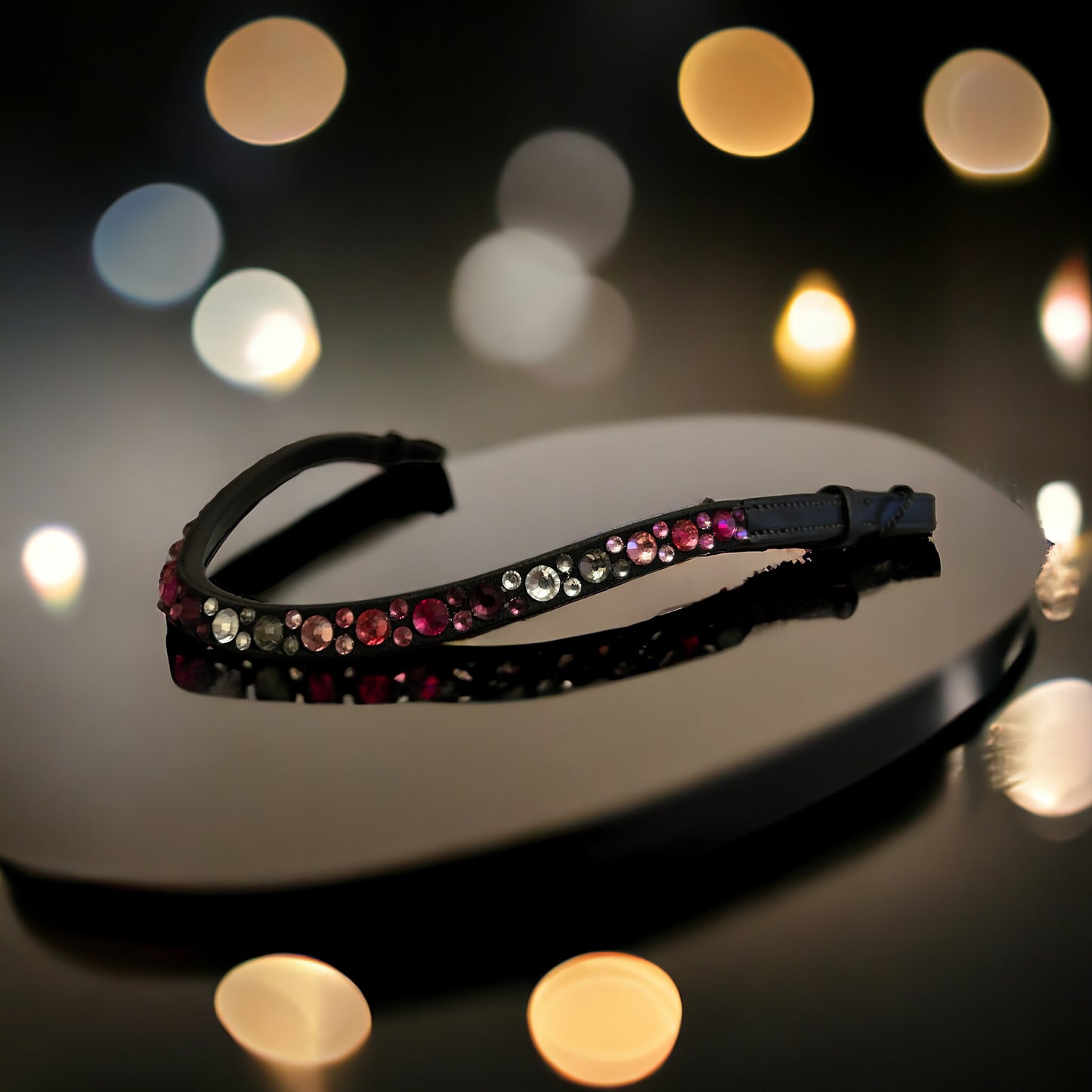 Stirnriemen - Stirnband Trense Pferd Warmblut mit Klettverschluss pink
