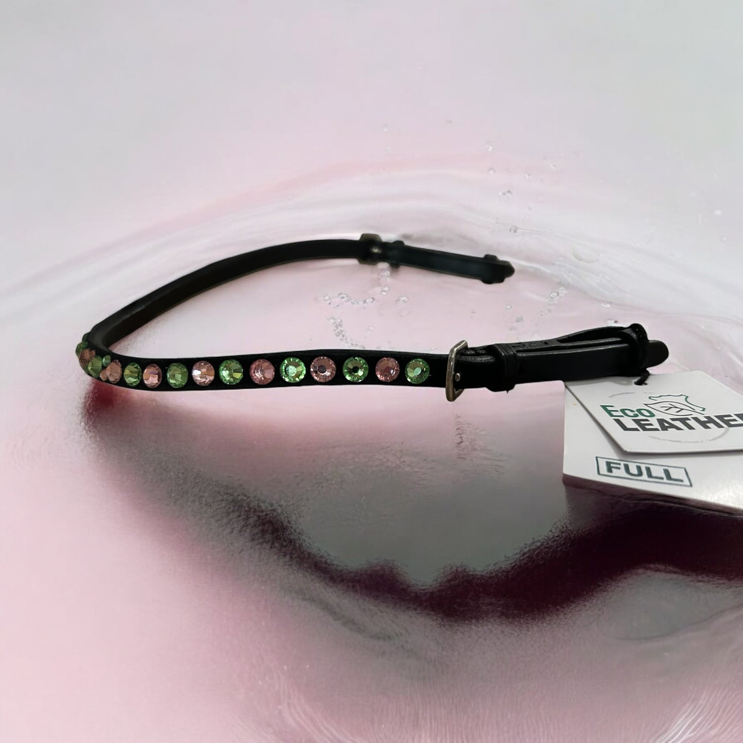 Stirnriemen in den bezaubernden Farben Peridot und Light Rose Größen verstellbar