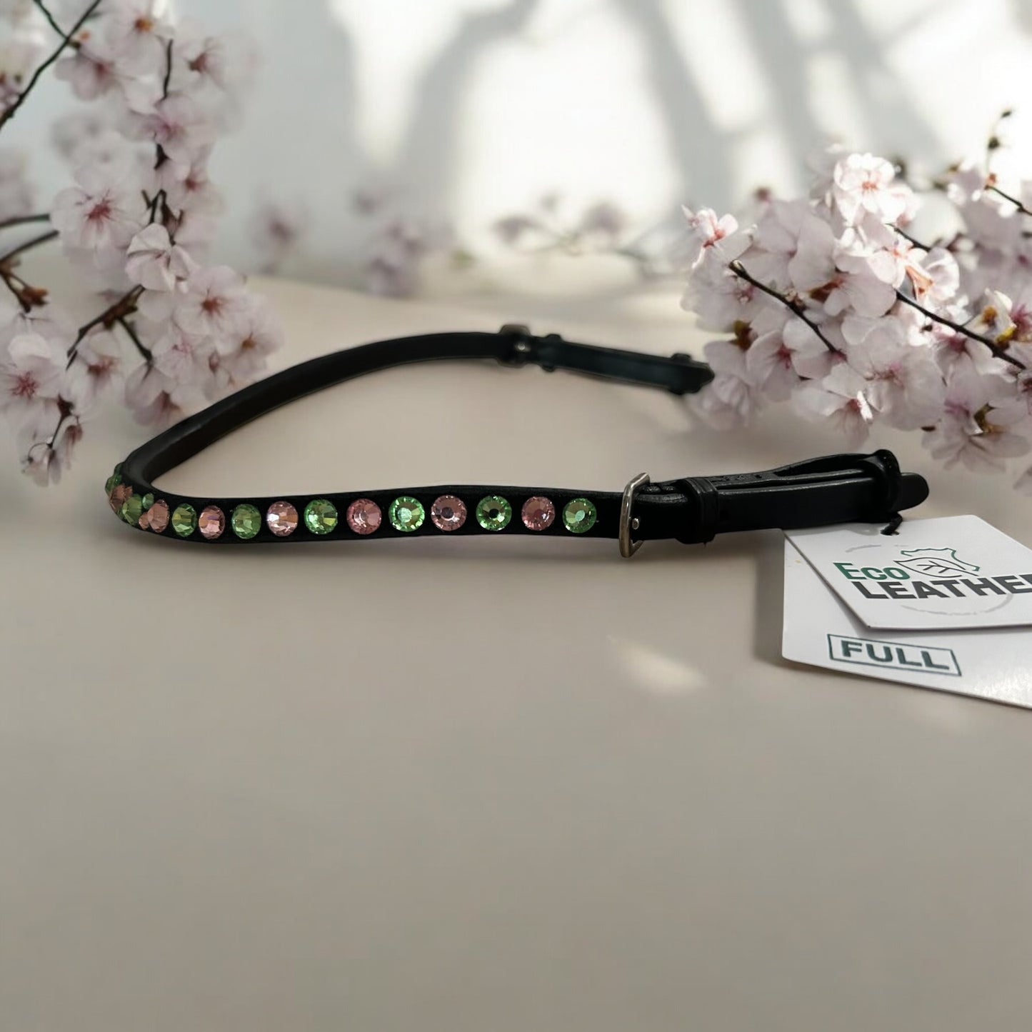 Stirnriemen in den bezaubernden Farben Peridot und Light Rose Größen verstellbar