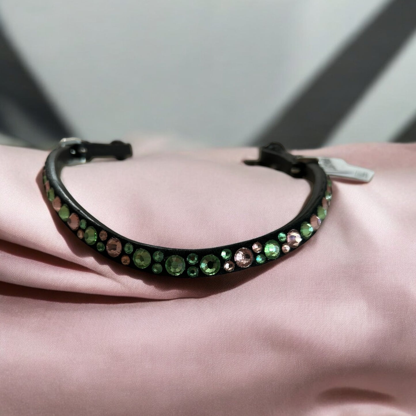 Stirnriemen in den bezaubernden Farben Peridot und Light Rose Größen verstellbar