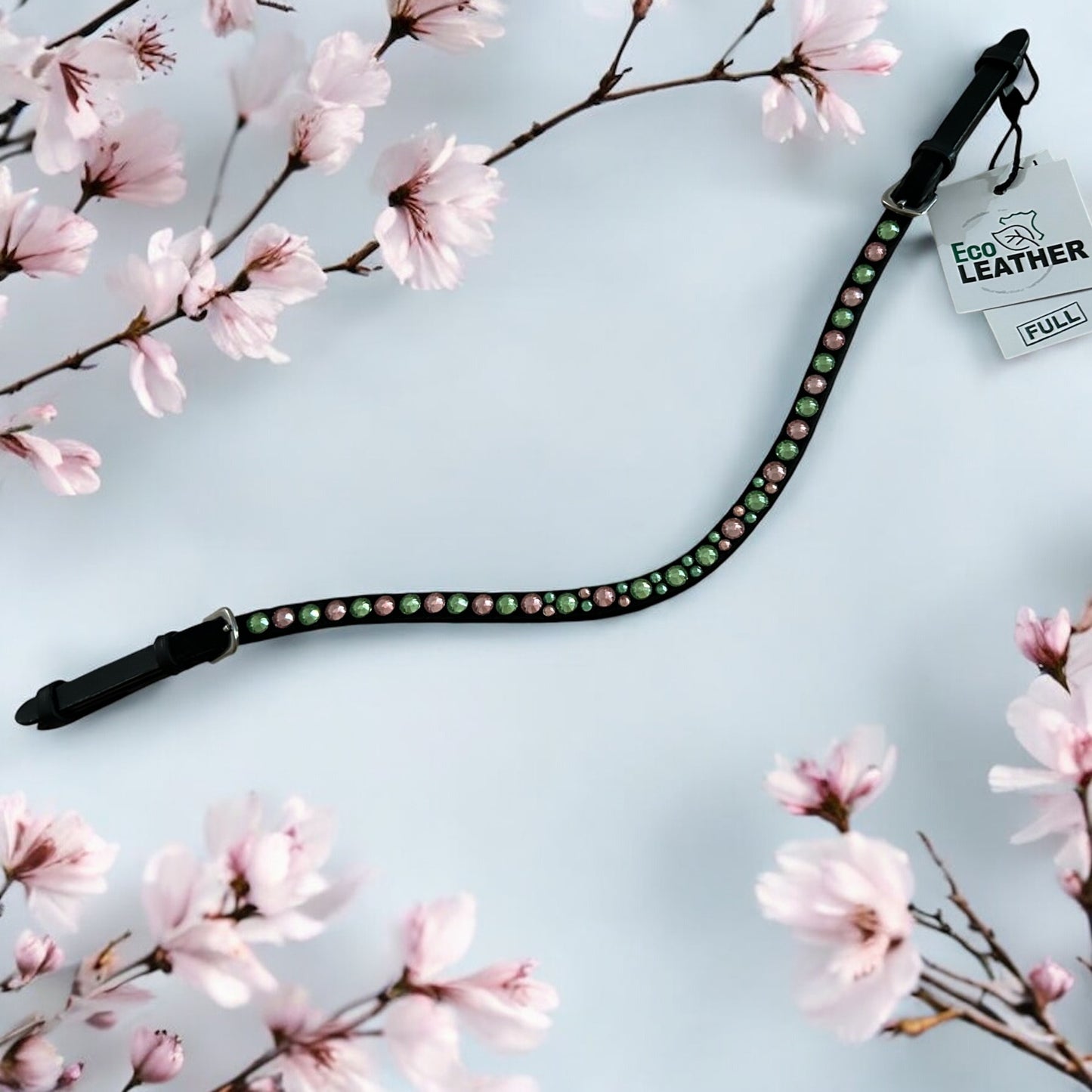 Stirnriemen in den bezaubernden Farben Peridot und Light Rose Größen verstellbar