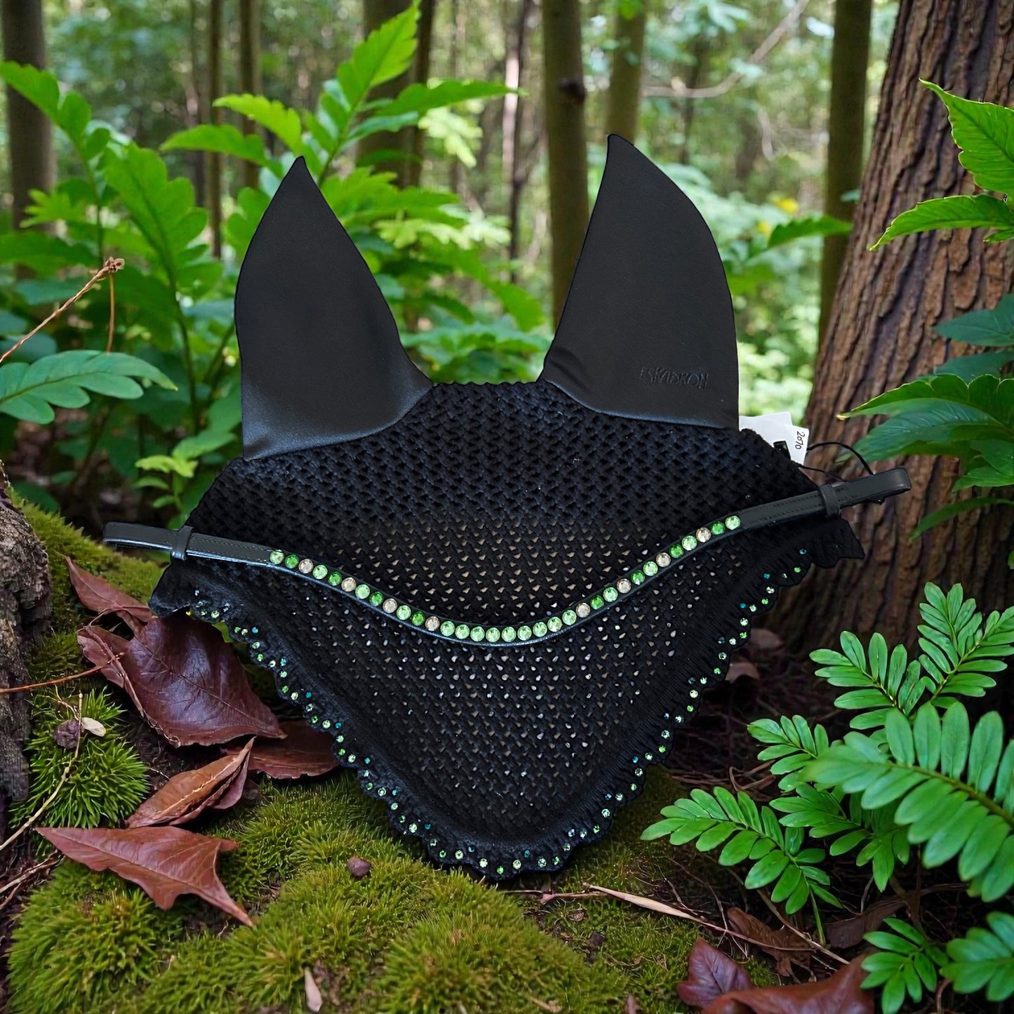 Stirnriemen Forest Mix mit Klick-System mit passender Fliegenhaube