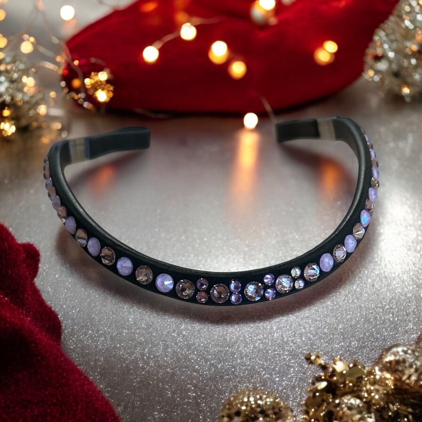 Starter-Set Stirnriemen Lilac Eleganz - Chrysolite Eleganz mit „Klick Verschluss“