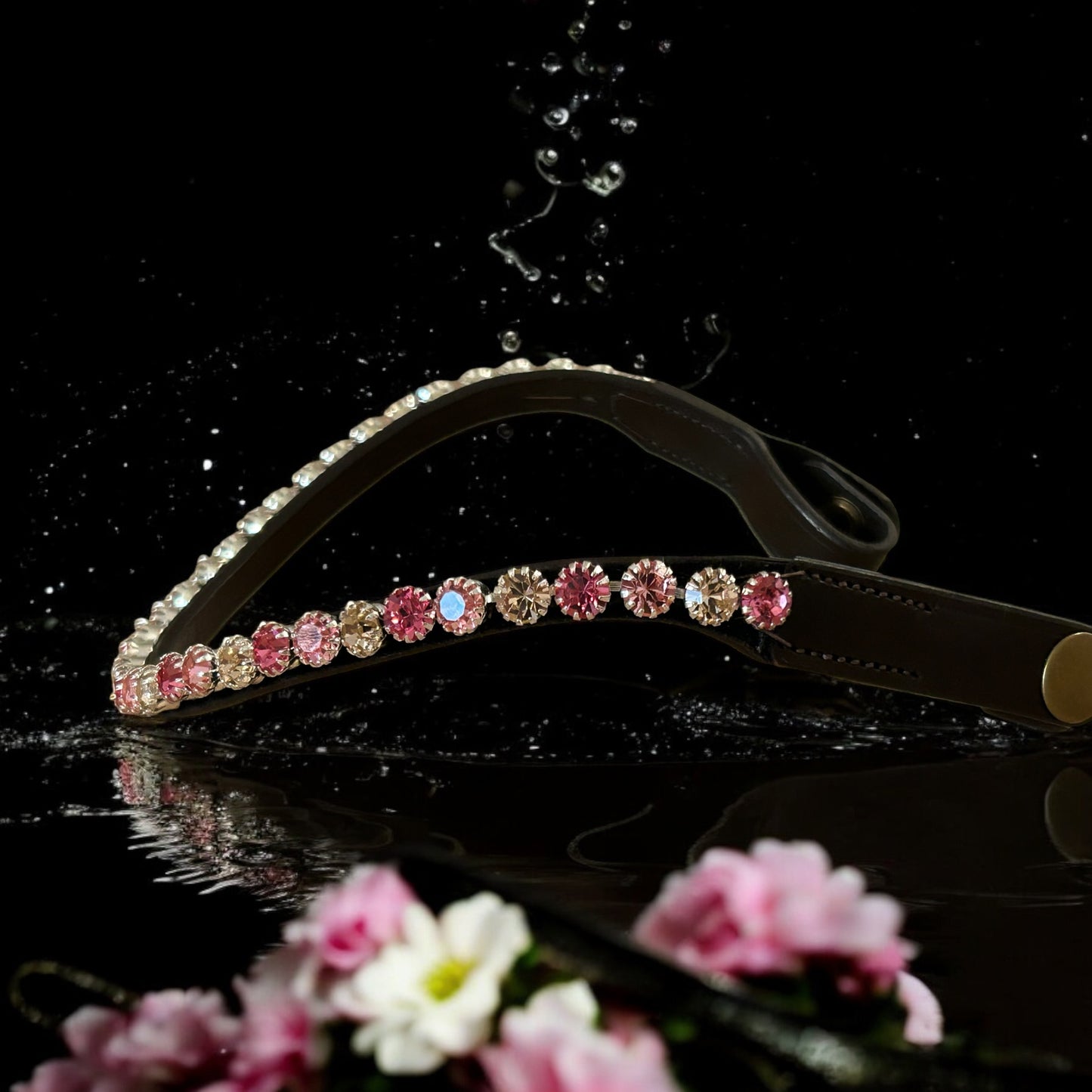 Luxuriöser Stirnriemen mit schnellwechsel System, Lederfarbe braun