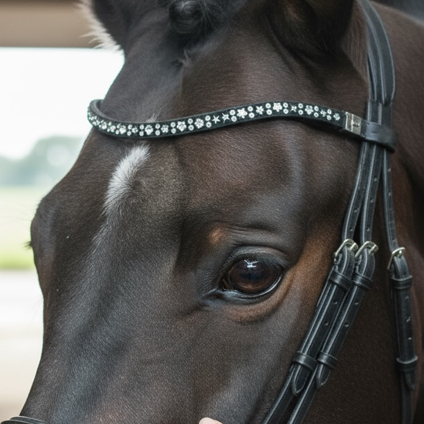 Stirnriemen „Starlight-Eleganz“ Schnellwechselsystem mit Klick-Verschluss oder Klettverschluss