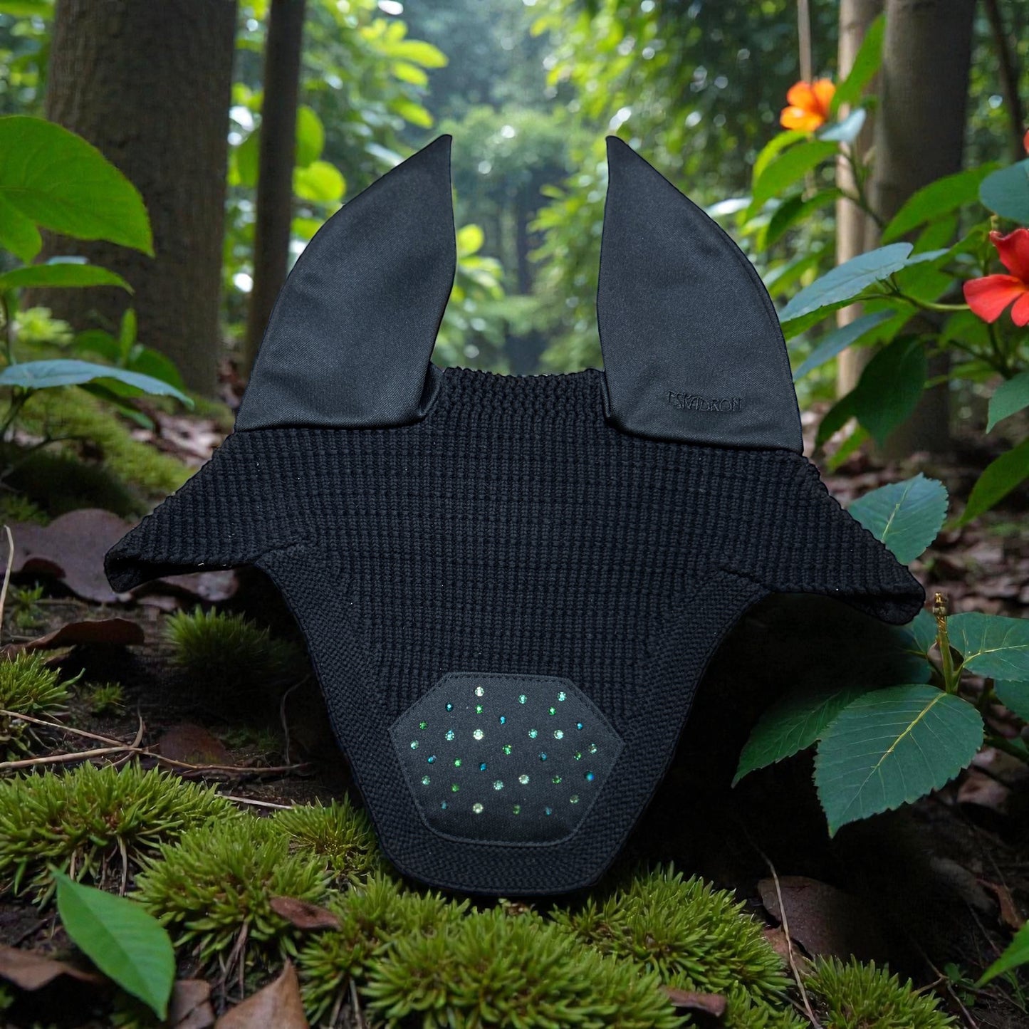 Stirnriemen „Forest Mix“ mit Klickverschluss oder Klettverschluss und passender Fliegenhaube